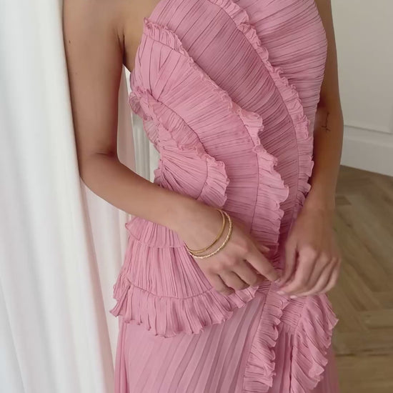 Coralyn Halter Pleated Dress