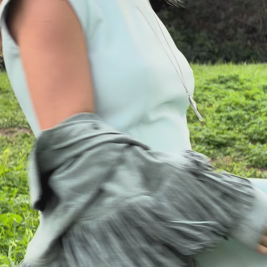 Diana Drop Waist Keyhole Back Dress - Light Blue