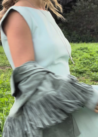 Diana Drop Waist Keyhole Back Dress - Light Blue