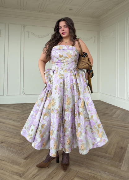 Anastelle Strapless Jacquard Dress