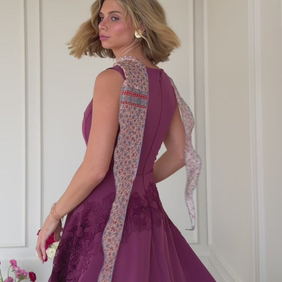 Adara Dress | Laser-Cut Guipure Lace Midi