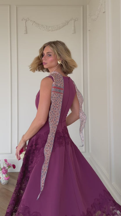 Adara Dress | Laser-Cut Guipure Lace Midi