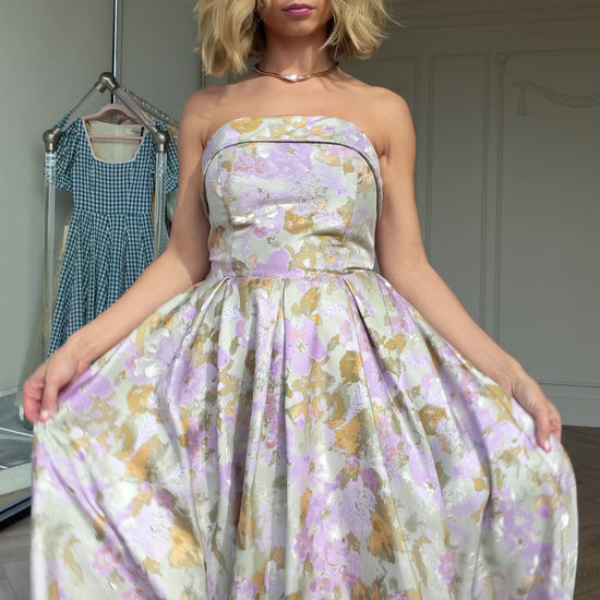 Anastelle Strapless Jacquard Dress