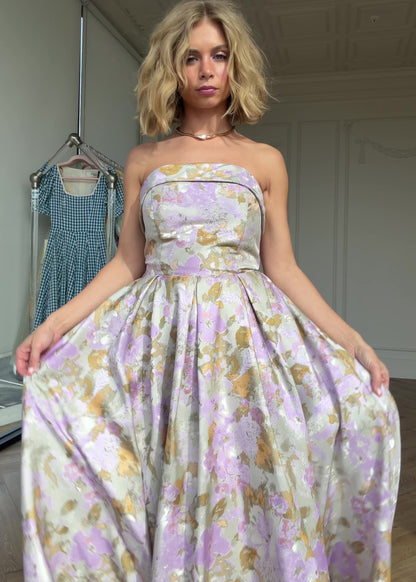 Anastelle Strapless Jacquard Dress