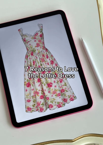 Lottie Basque Waist Floral Midi Dress - White