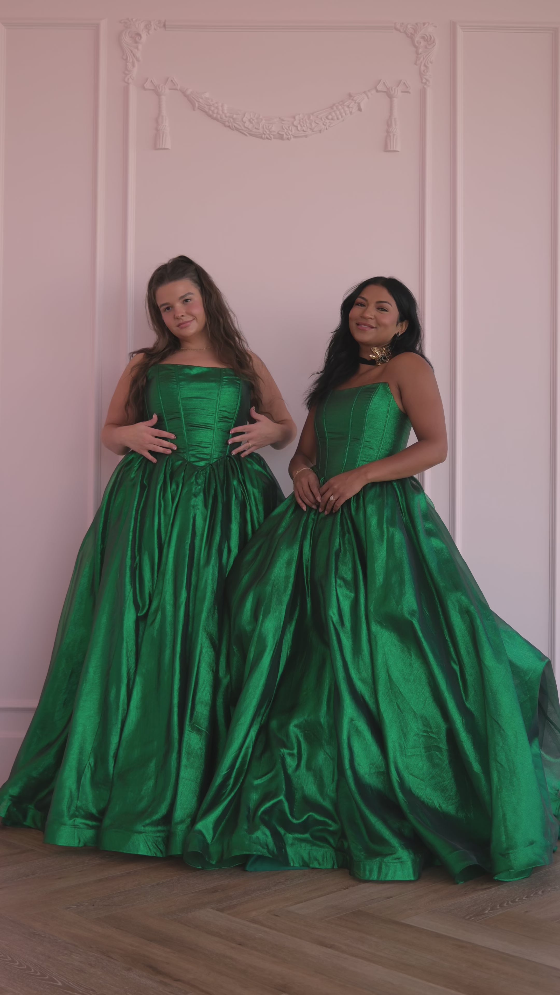 Emerald Strapless Corset Princess Waistline Formal Dress - Green