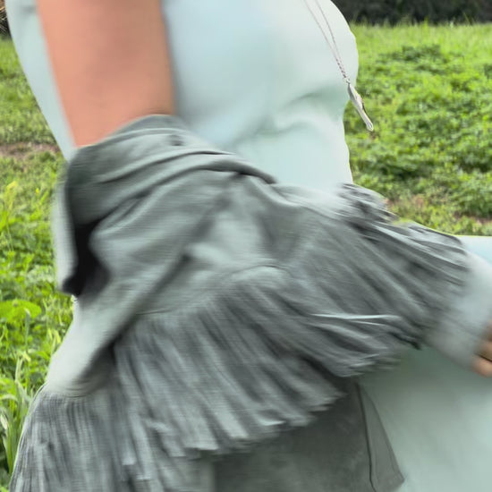 Diana Drop Waist Keyhole Back Dress - Light Blue