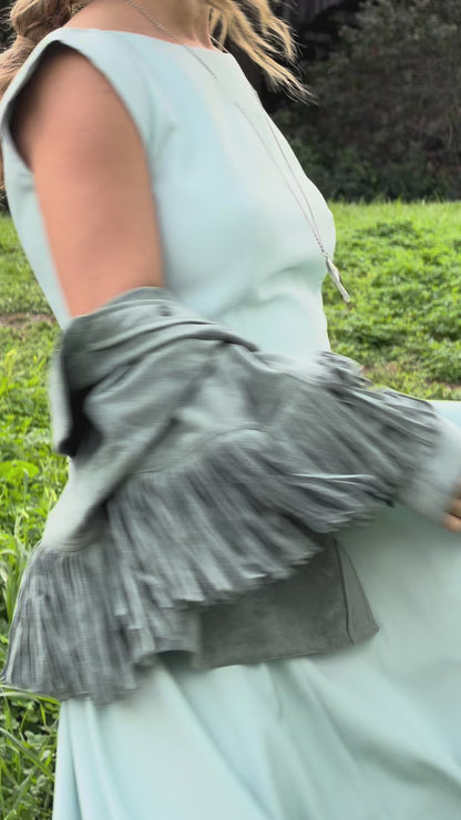 Diana Drop Waist Keyhole Back Dress - Light Blue