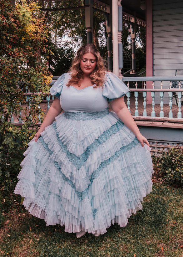 Thumbelina Dress - Blue Lace