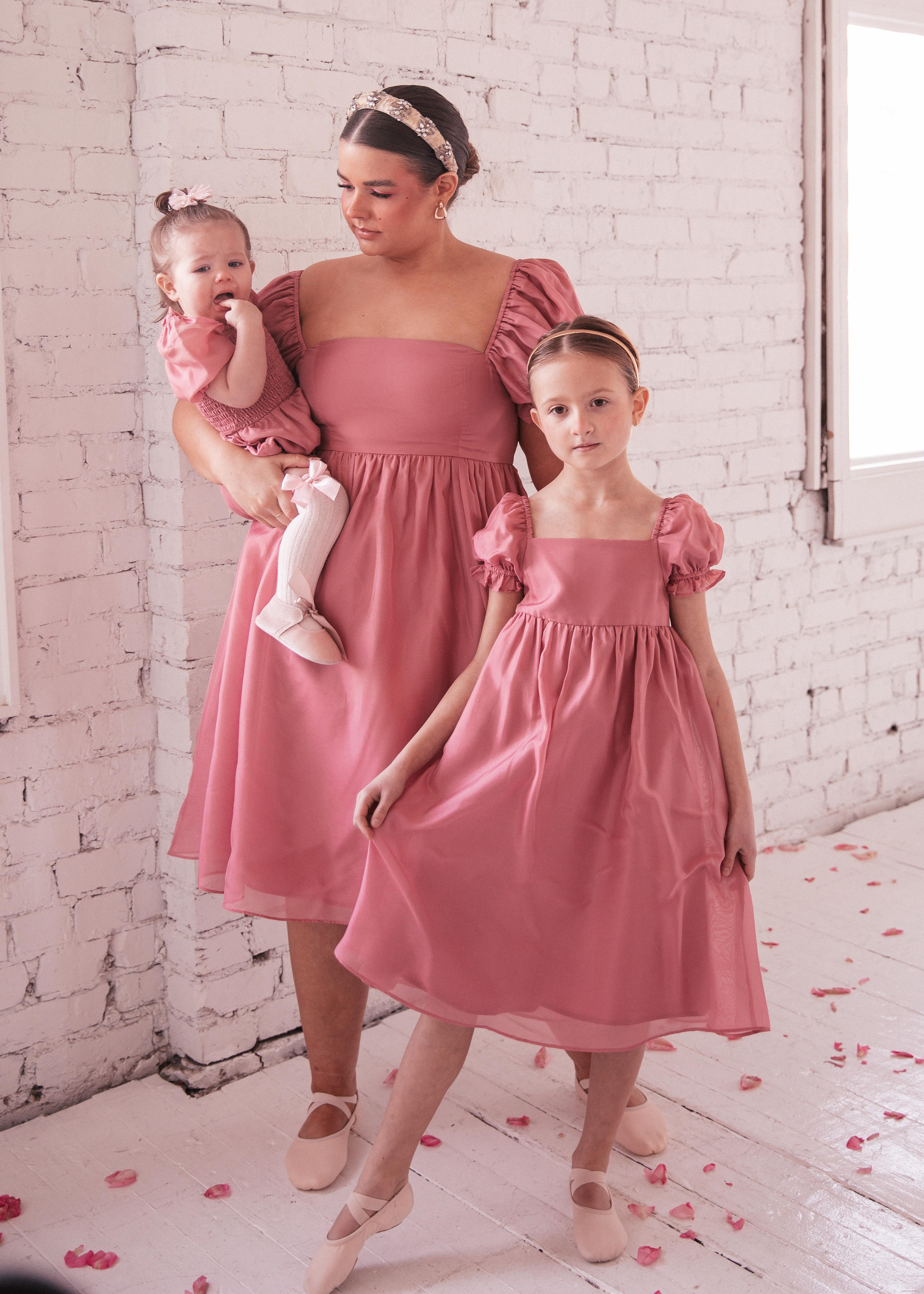 Ballet Girls Dress - Dusty Rose