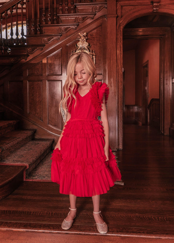 Cherish Girls Dress - Red