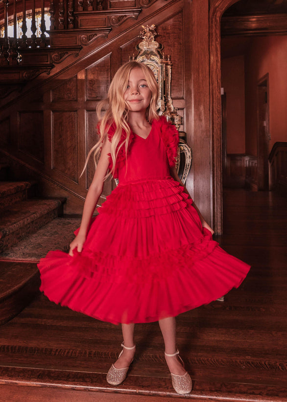 Cherish Girls Dress - Red