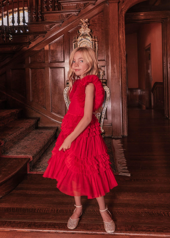 Cherish Girls Dress - Red