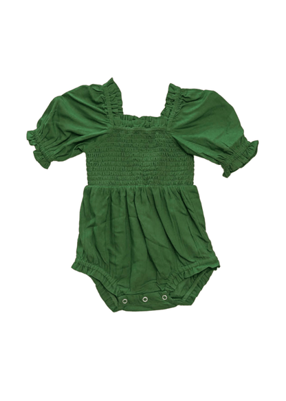 Clover Baby Romper Baby Romper - JessaKae - Clover Baby Romper - Green / 0-3M