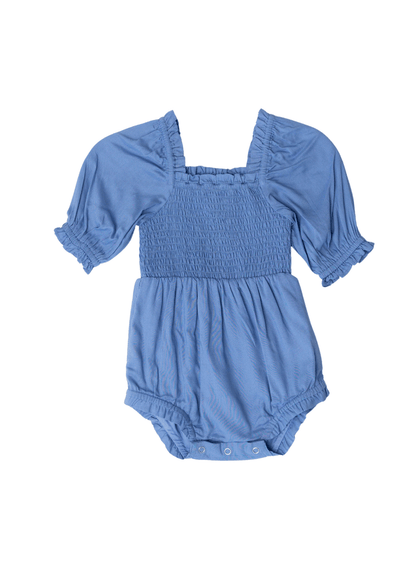 Clover Baby Romper Baby Romper - JessaKae - Clover Baby Romper - Steel Blue / 0-3M