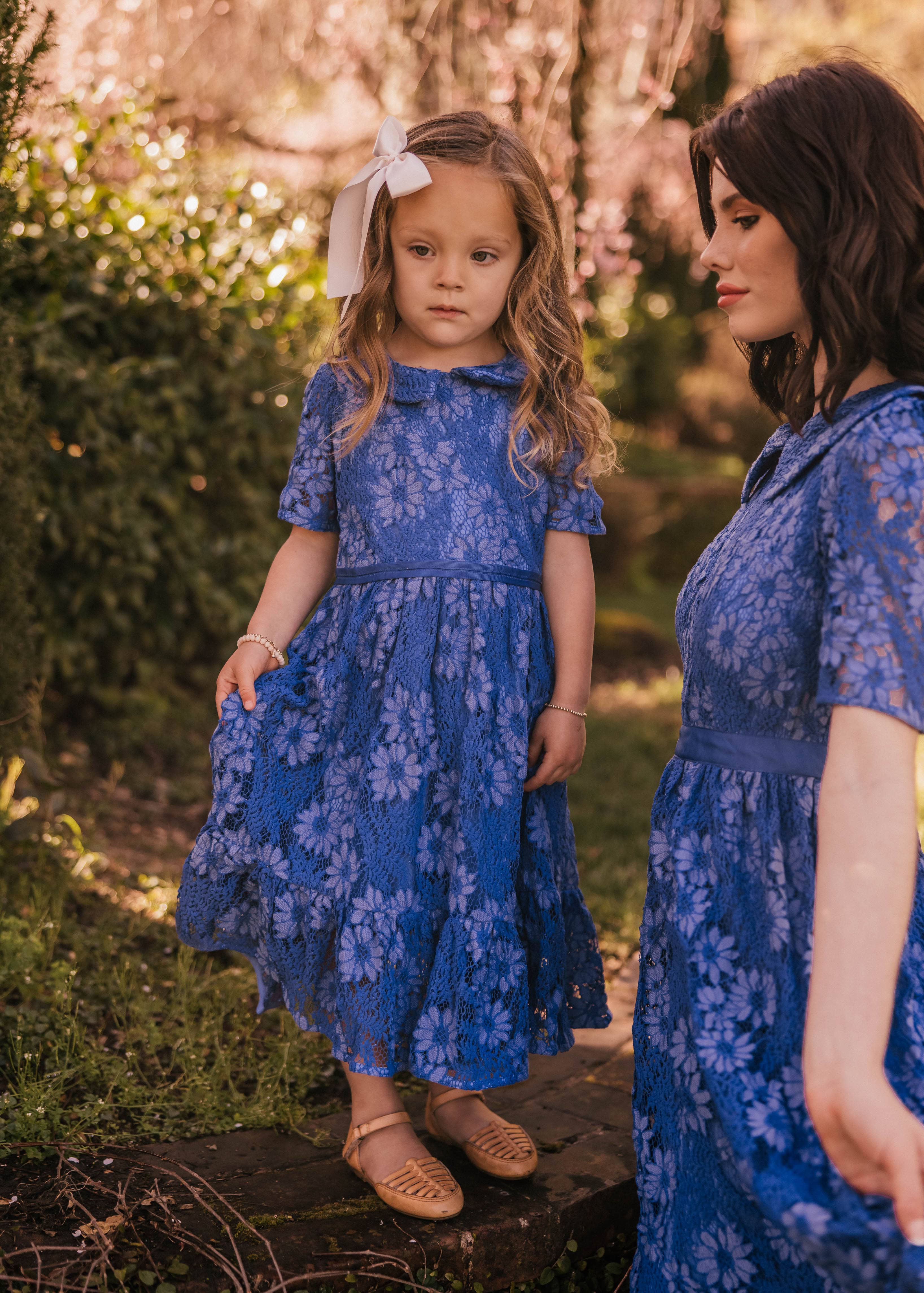 Daisy Girls Dress - Indigo