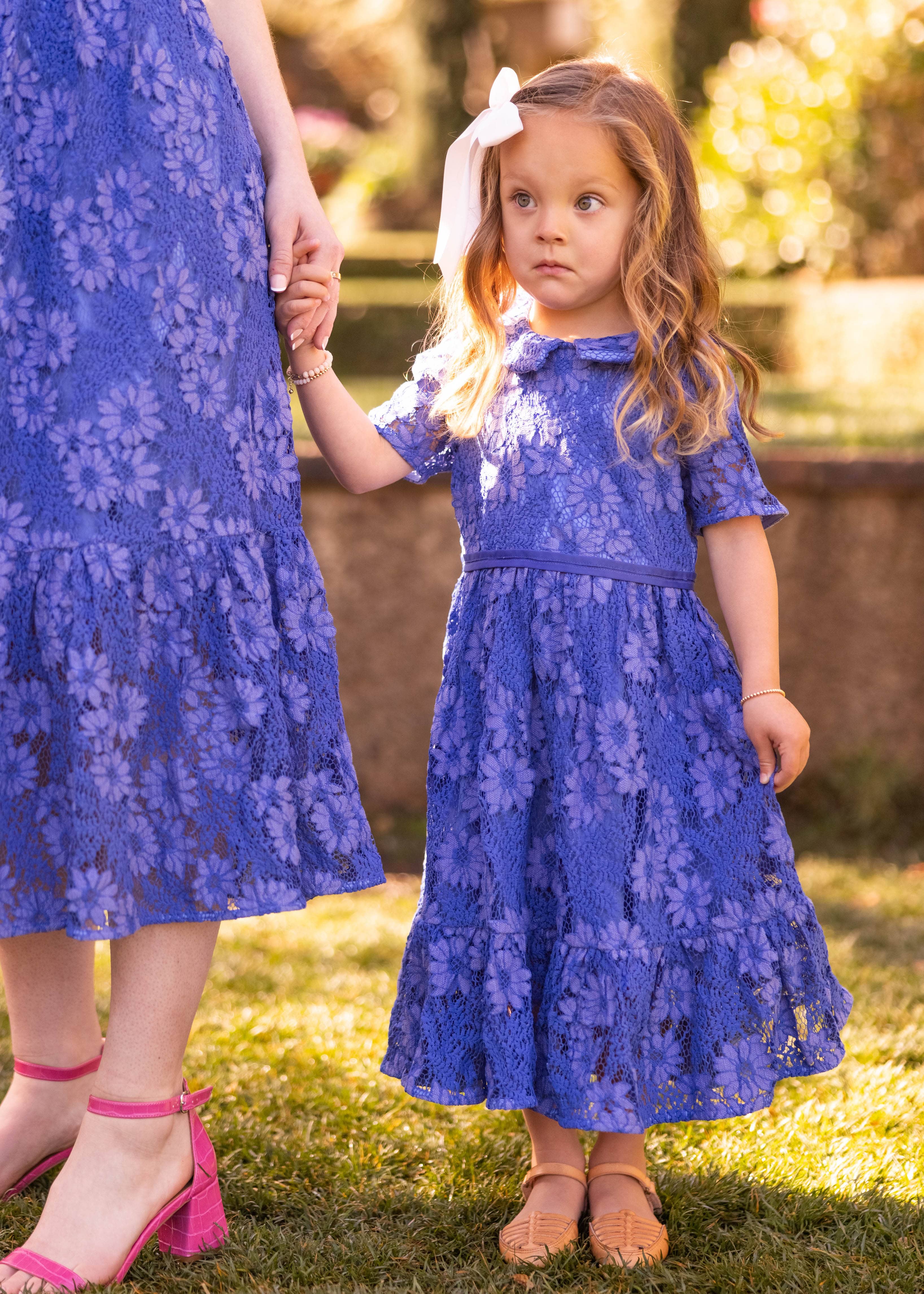 Daisy Girls Dress - Indigo