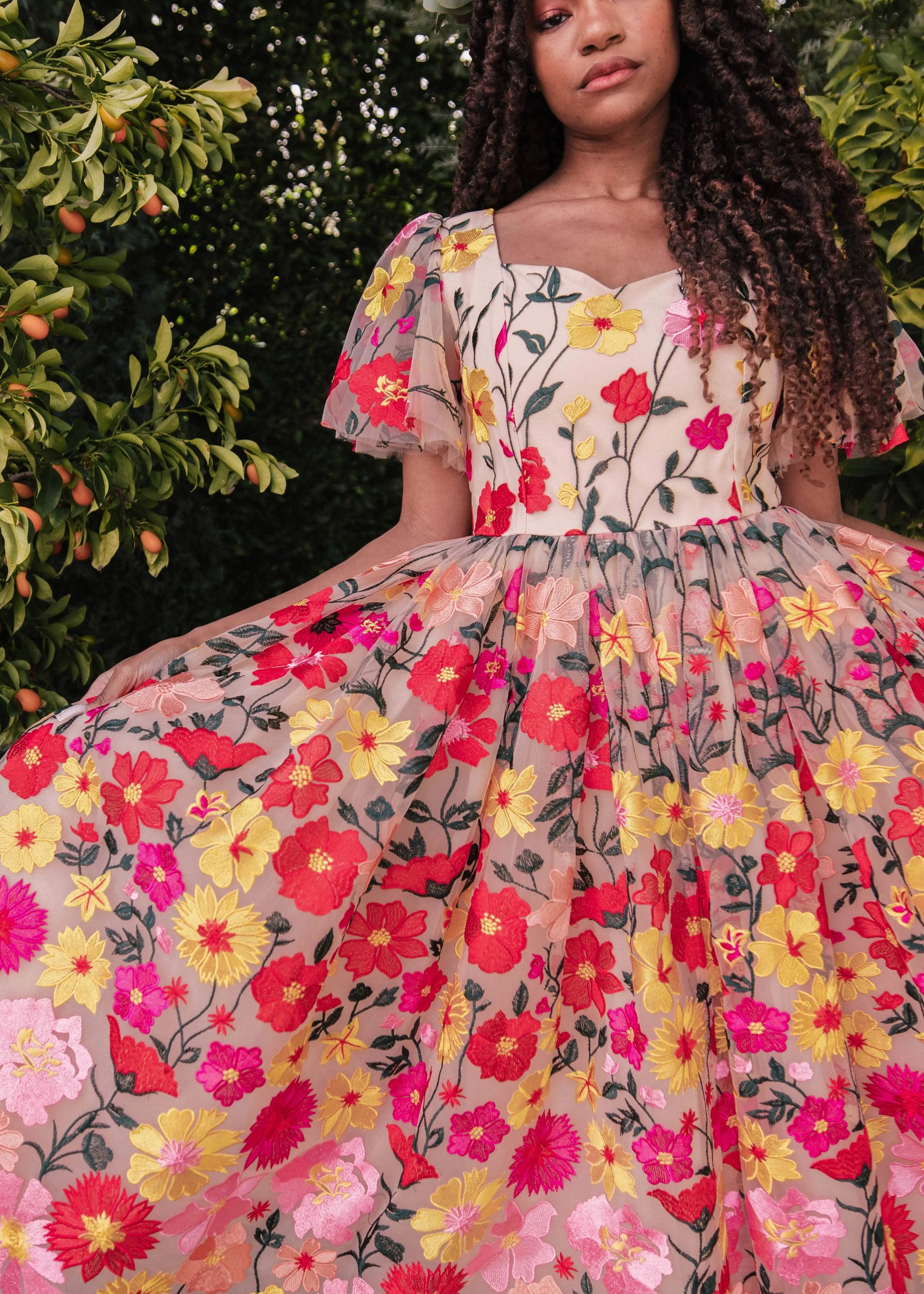 garden dress Gala Modest Maxi 1XLarge Open back at bodice English Garden Dress | Occasion