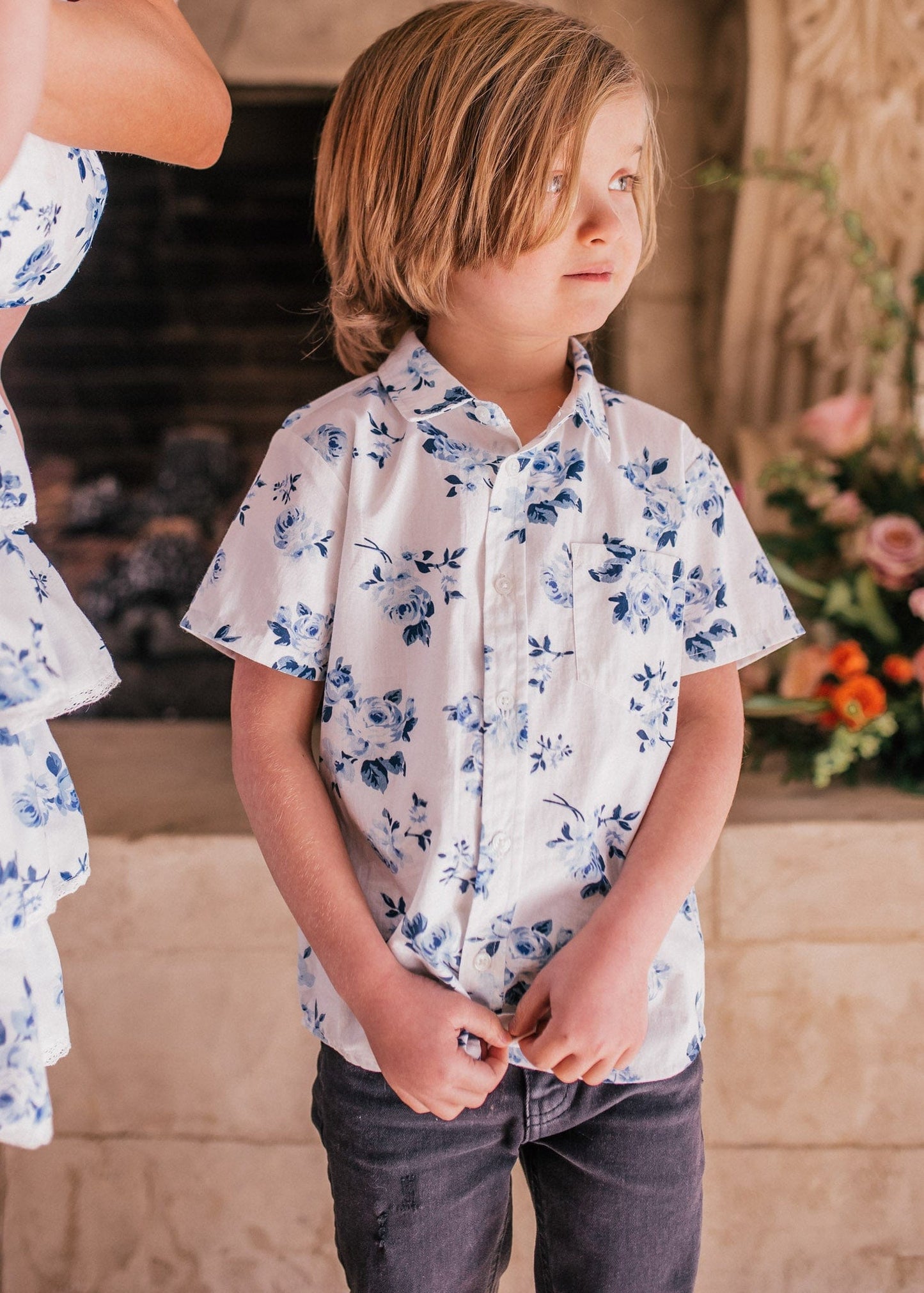 Free Spirit Boys Button Down Boys Top - JessaKae - Free Spirit Boys Button Down_White / 6-9M