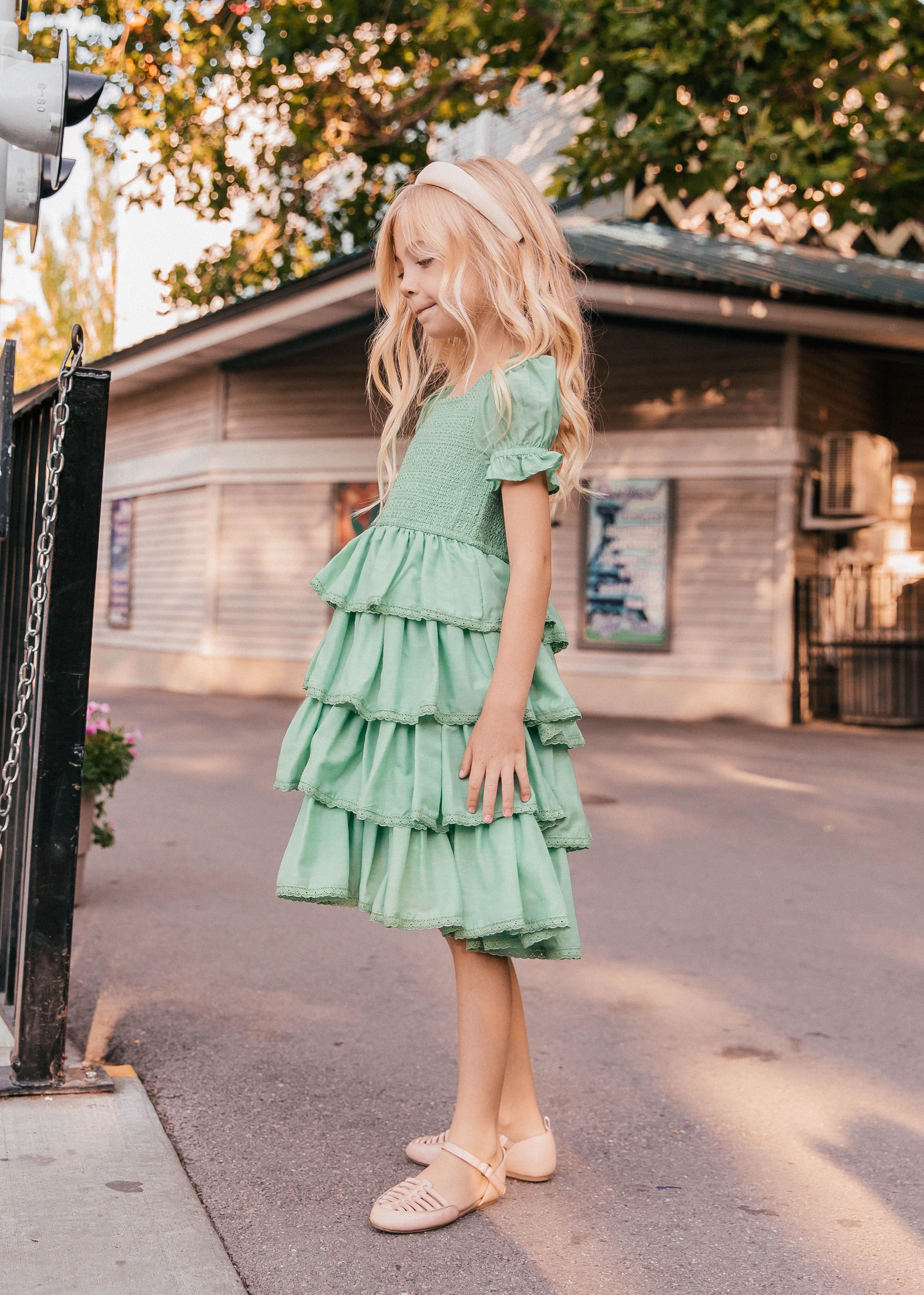 Free Spirit Girls Dress - Green