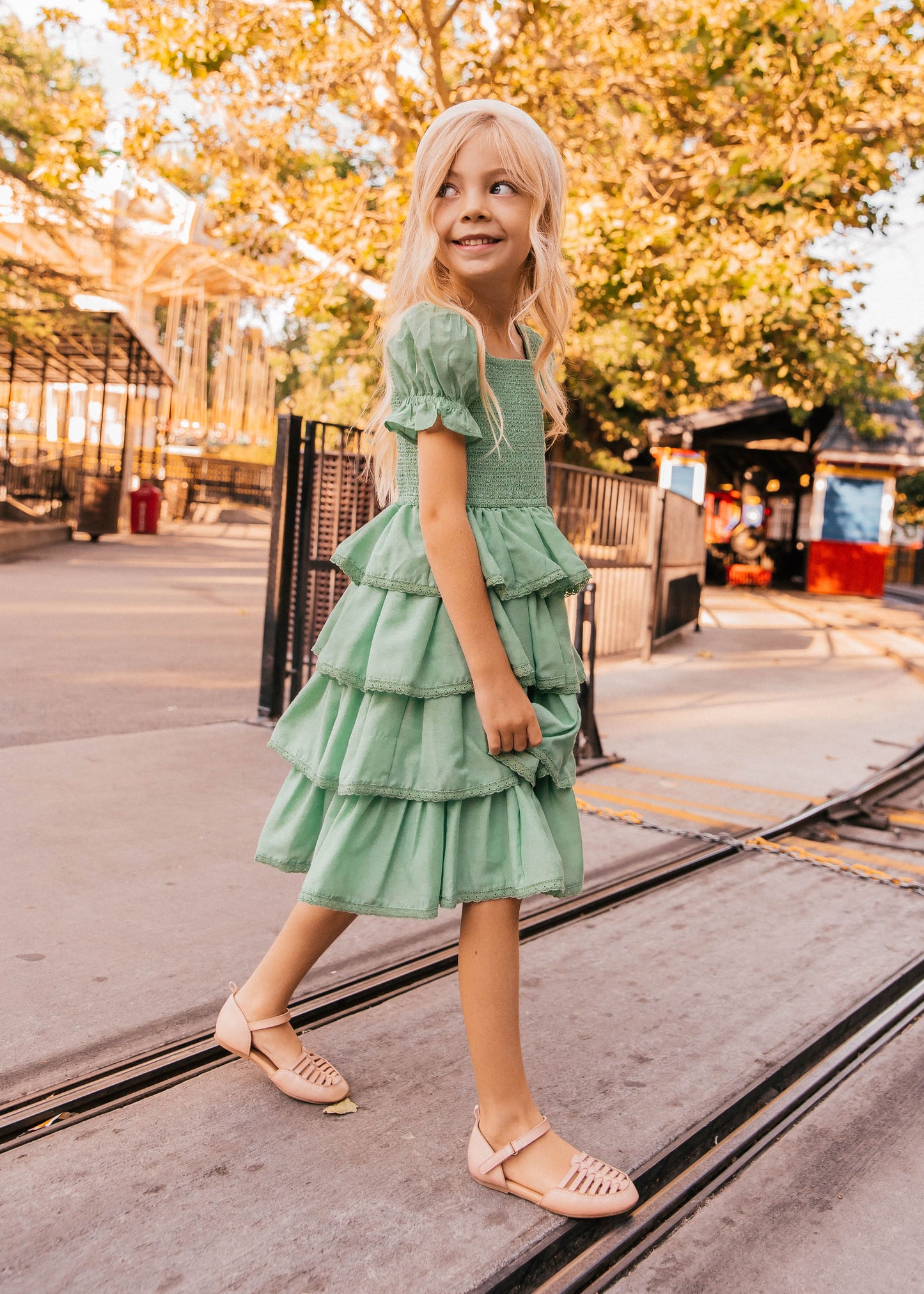 Free Spirit Girls Dress Girls Dress - JessaKae - Free Spirit Girls Dress_Green / 8-9Y