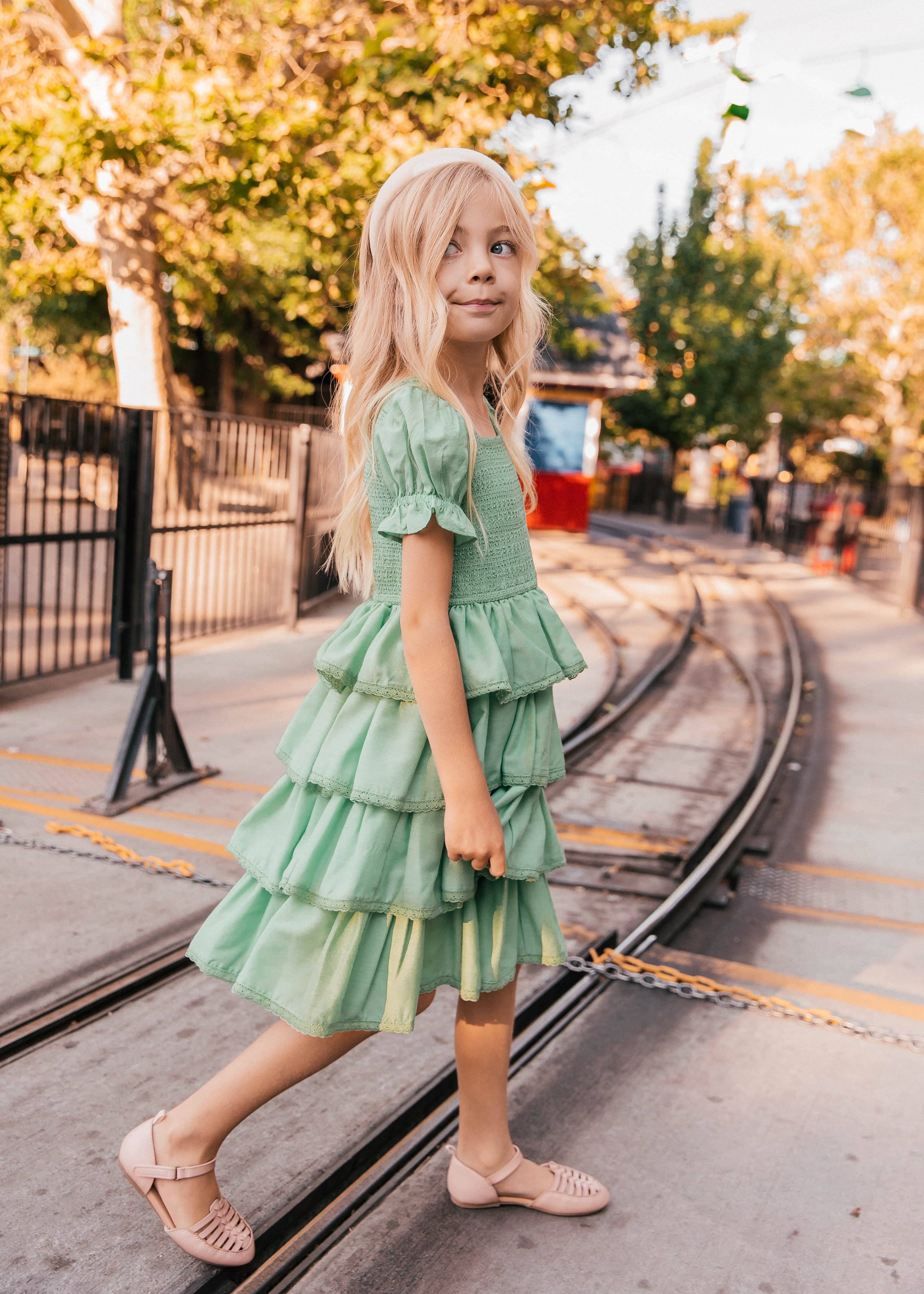 Free Spirit Girls Dress - Green