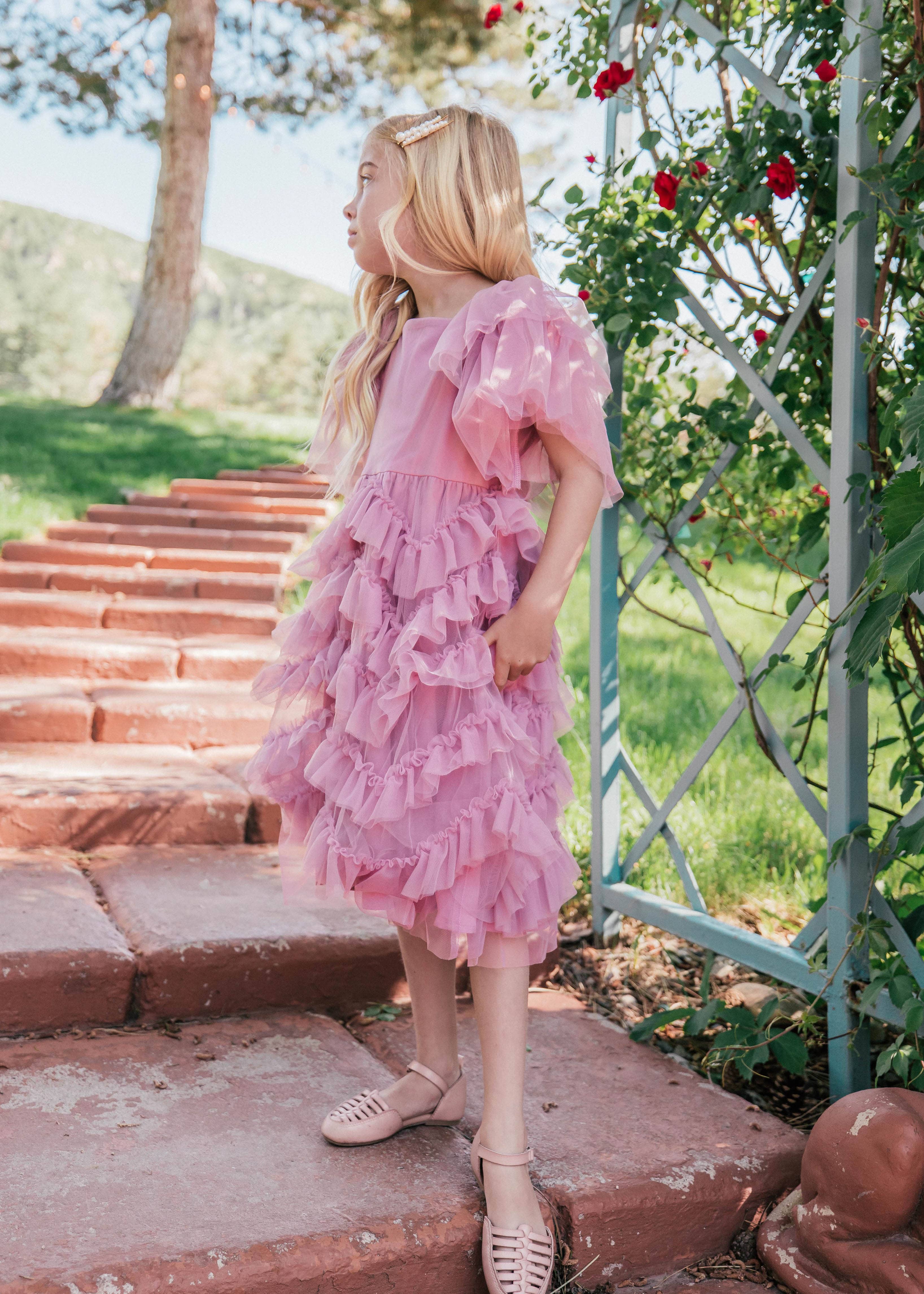 Isla Girls Dress - Peony