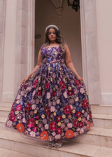 chic size inclusive model wearing JessaKae Jasmine Dress Royal Purple / XXS Dresses