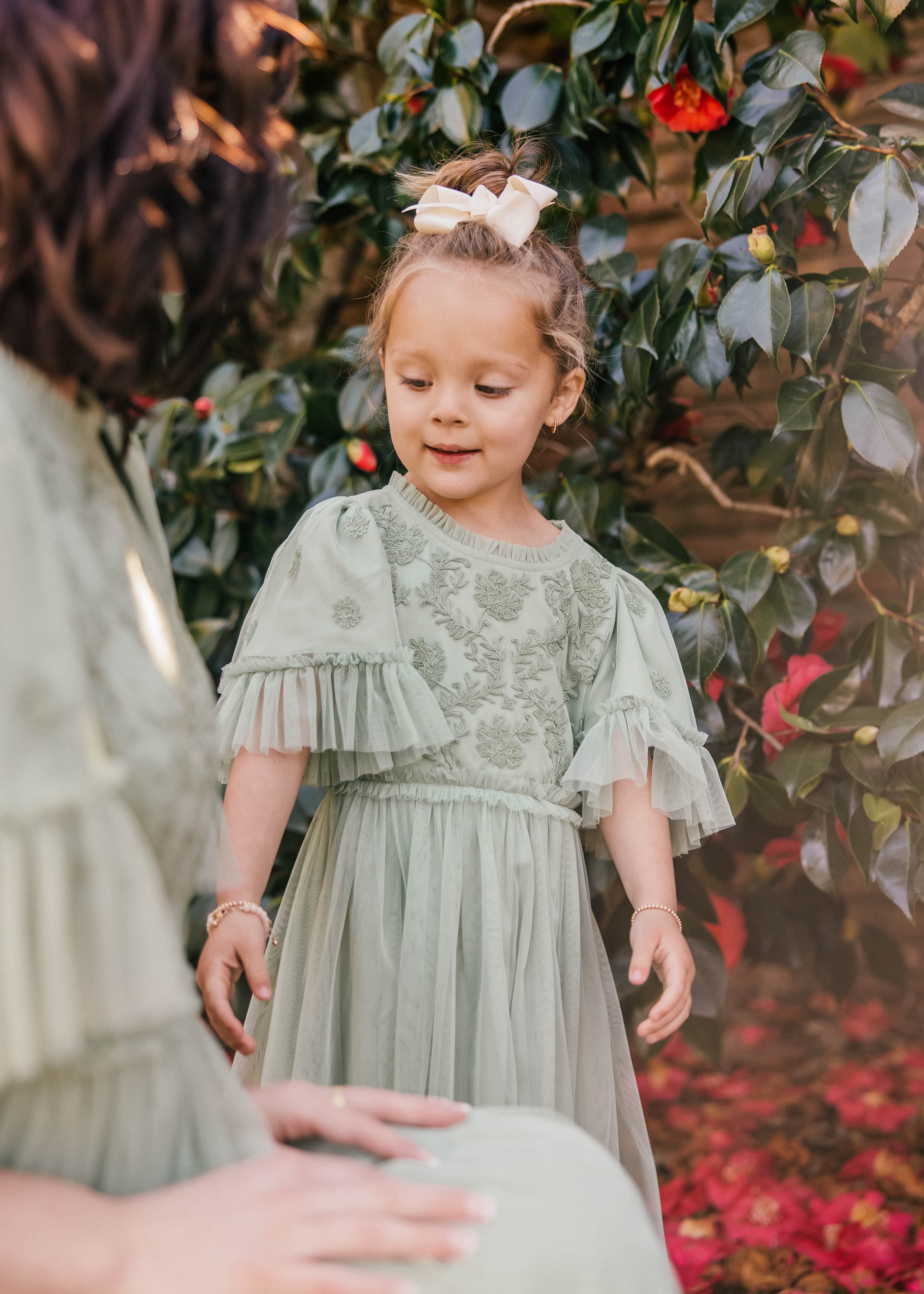 Juliette Girls Dress - Sage