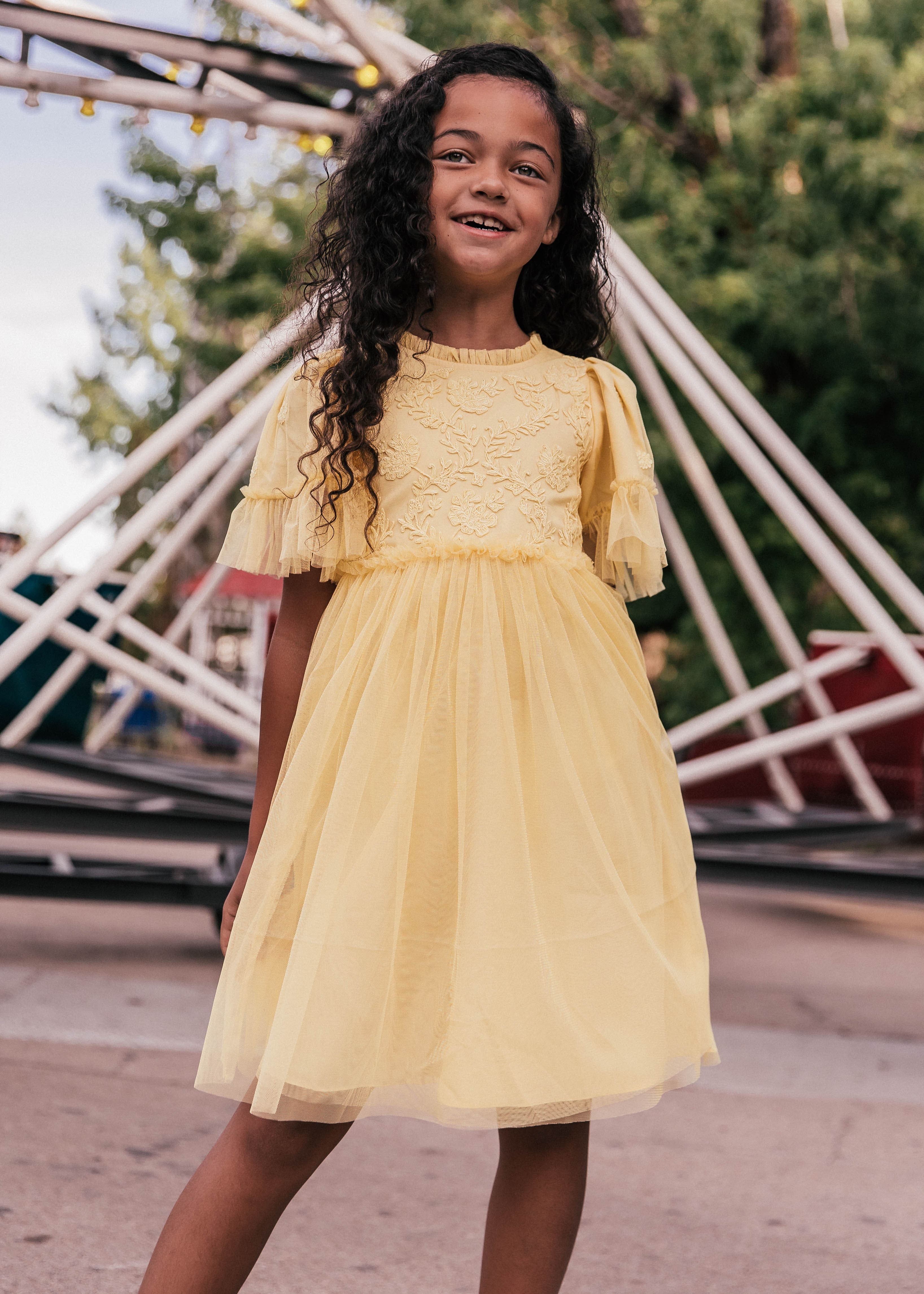 Juliette Girls Dress - Yellow