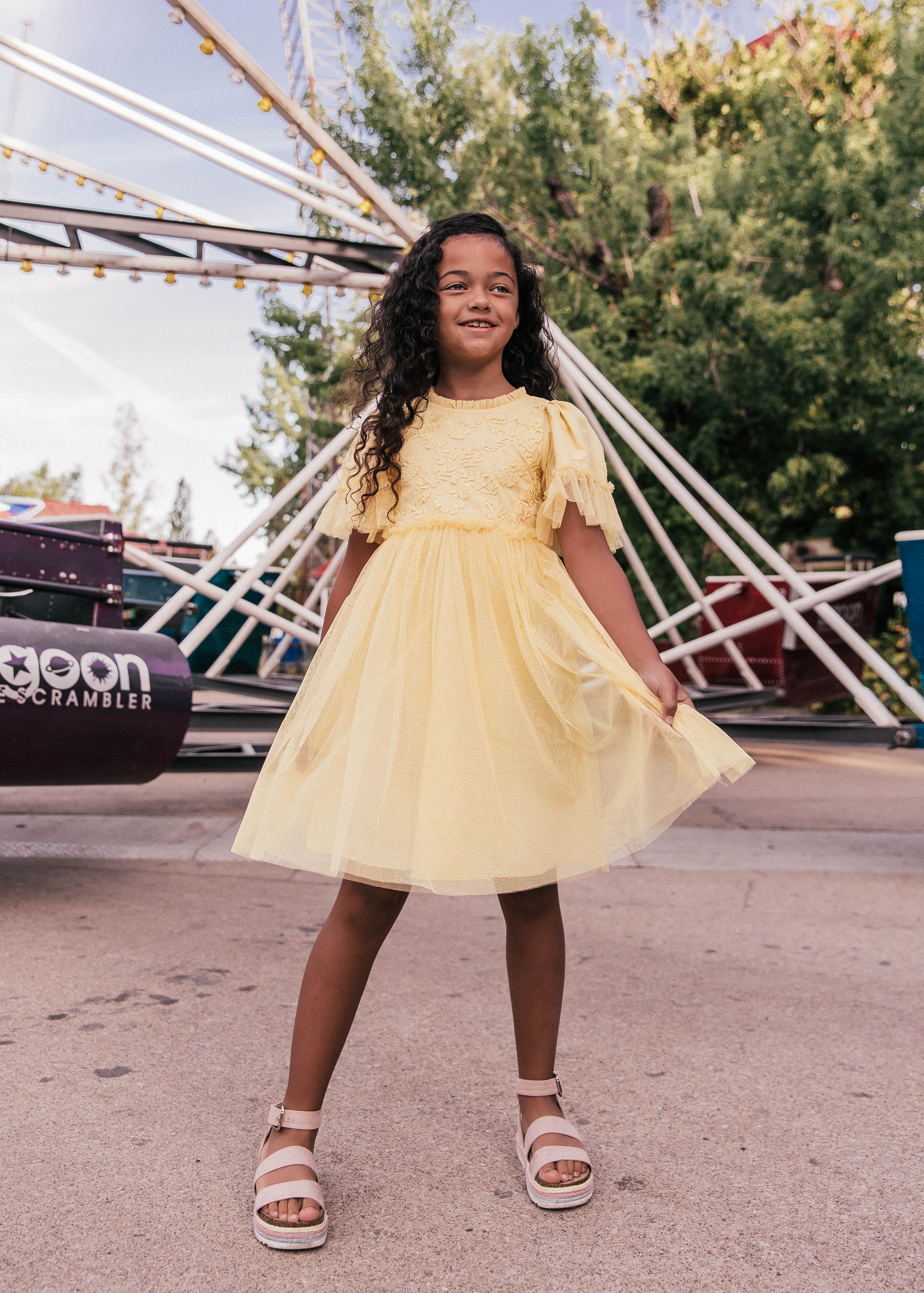 Juliette Girls Dress - Yellow