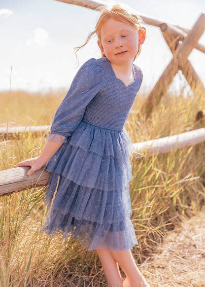 Maisy Girls Dress Girls Dress - JessaKae - Maisy Girls Dress - Crown Blue / 12-18M