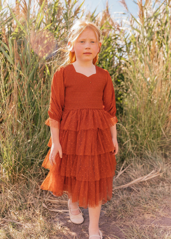 Maisy Girls Dress - Potters Clay