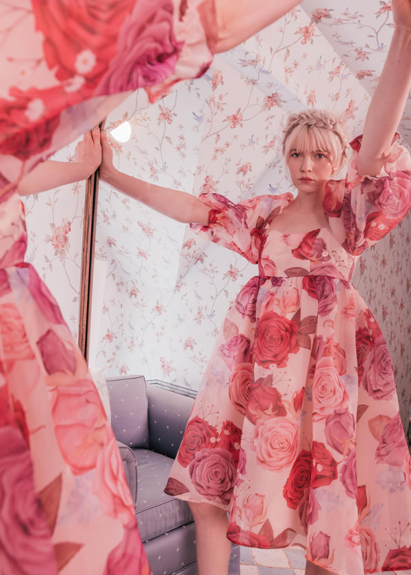 chic size inclusive model wearing JessaKae Polly Dress Pink / XXS Dresses