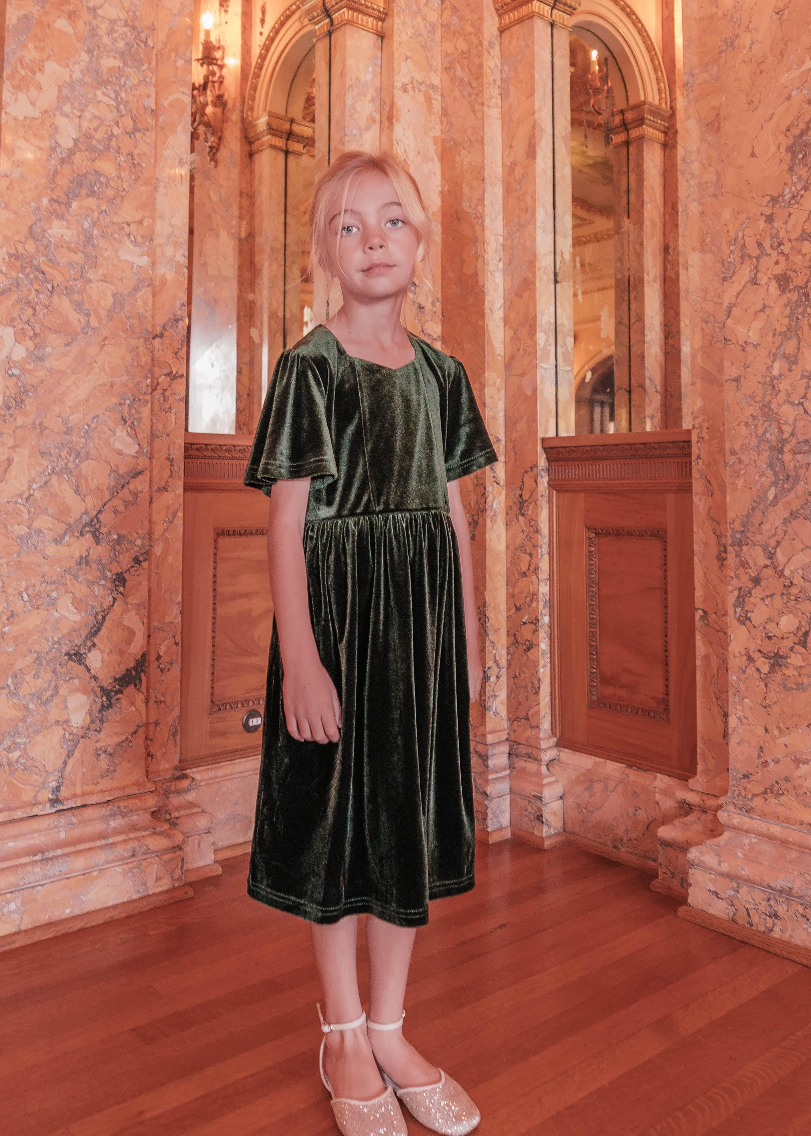 Riverwood Girls Dress - Dark Green