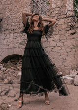chic size inclusive model wearing JessaKae Senna Tulle Dress Dresses