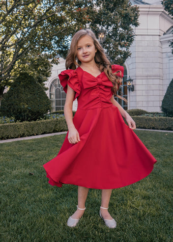 Stirling Girls Dress Girls Dress - JessaKae - Stirling Girls Dress_Red / 12-18M