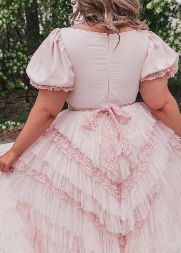 Thumbelina Dress - Pink Lace