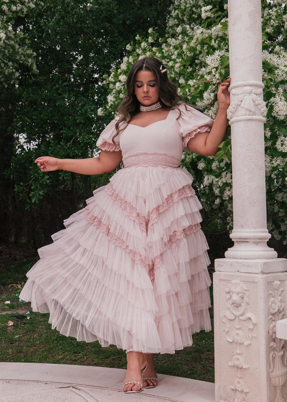 Thumbelina Dress - Pink Lace