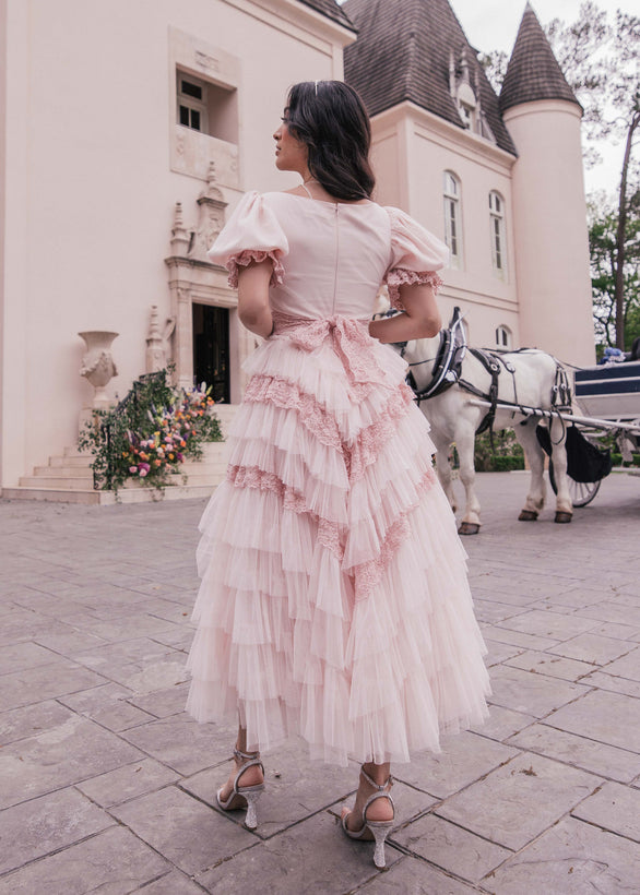 Thumbelina Dress - Pink Lace