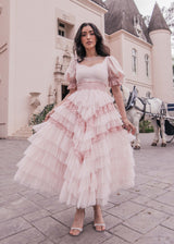 chic size inclusive model wearing JessaKae Thumbelina Dress Pink / XXS Dresses